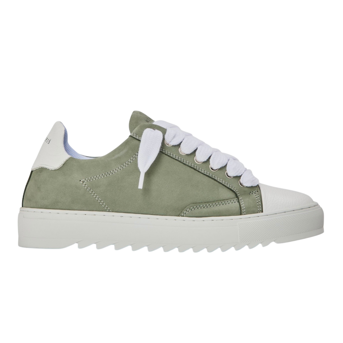 Numeris Suede Nubuck Low-Top Sneakers-Sage Green/White