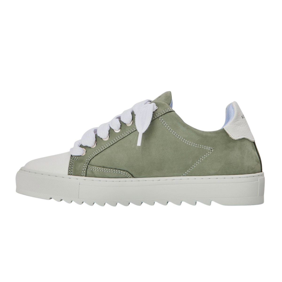 Numeris Suede Nubuck Low-Top Sneakers-Sage Green/White